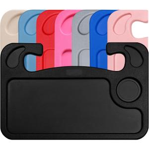 Steering Wheel Desk Tray for Eating, Laptops - Hooks Onto Most Vehicle Steering Wheels, Road Trip Accessory, Car Table (16.5" x 11" x 1", Black)