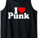 I LOVE HEART PUNK PUNK ROCK MUSIC CULTURE ANTI-ESTABLISHMENT Tank Top Size S