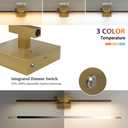 32 Inch Rechargeable Wireless Wall Sconce with Remote Control, 8000mAh Battery Operated Wall Sconce Set of 2 with Timer, 3000K/4500K/6000K Dimmable, 360° Rotation for Living Room, Gold Walnut (2 Pack)