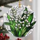 Flower Hanging Ornament, Christmas Ornaments, Xmas Decorations for Tree, Ornaments for Christmas Tree, Holiday Ornament, Flower Themed Gifts, Holiday Party Gifts, Xmas Gift Ideas - Lily of The Valley