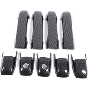 Car Door Handle Trim Cover Compatible with Honda Pilot 2003-2008 Accessories,ABS Carbon Fiber Exterior Front Rear Doors Handle Trim Accessories,4PCS (Carbon Fiber Pattern)