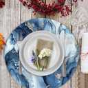 Marble Round Placemat Set of 4 Elegant Linen Table Mats for Dining, Heat Resistant, Stain Resistant Perfect for Dinner Parties, Restaurants, and Everyday Use