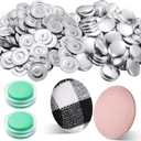 100 Sets Cover Buttons Kit with Tools - Size 45/1.1 Inch DIY Fabric Cloth Cover Buttons with Wire Backs