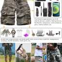 Cargo Short for Men Relaxed Fit Camo Outdoor Hiking Work Cotton Casual Shorts with 9 Pockets No Belt (Brown) Size 34
