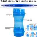 2 x Pets Water Bottle with Food Container,Travel Puppy Water Bowl,Portable Pet,Dispenser,Dog Stuff Accessories Items,Cat Walking and Hiking Dog Gift,with 1DogPoop Bags;1 Pet Toys 3PCS