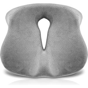 Large Memory Foam Seat Cushion for Tailbone, Coccyx & Pressure Relief  Ergonomic Cushion for Office Chair, Car, Home & Wheelchair  Ultimate Comfort for Long Sitting Hours  Grey (Unisex)