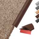 Flexible PVC Carpet Edge Trim Strip, Self Adhesive, Cuttable Carpet & Floor Transition Strip from Carpet to Tile, Waterproof Edging for Rugs & Mats, High Traffic Safety,for Carpet Thickness Within 5mm (6.6Ft, Deep Brown)