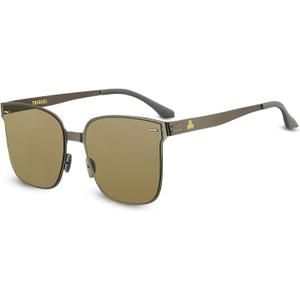 Santorini Unisex Sunglasses Wide Fit Metal Frame, Polycarbonate (PC) Lenses, UV400 & Blue Light Protection