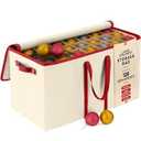 128 Ornament Storage Box, Adjustable Dividers, Stackable Holiday Ornament Organizer with Lid, Durable Fabric Bin for Christmas Decorations, Reinforced Handles, Dustproof & Space-Saving Design (White)