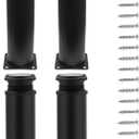 10 Inch Adjustable Furniture Legs Set of 4, Stainless Steel Cabninet Legs Black Furniture Feet - Metal Round Cabinet Feet Replacement Legs for Drawer Dresser Table Couch Sofa(50x250mm)