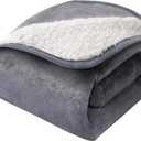 Sunheir Waterproof Dog Blanket for Bed Couch, Soft Plush Pet Blankets for Small Medium Large Dogs Cats, Washable Puppy Blankets with Reversible Sherpa Fleece Furniture Protector, 25"X 35", Grey