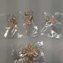 4 PCS Bridal Flower Wedding Hair Pins Crystal Pearl Hair Clips Flower Headpiece Gold Wedding Hair Accessories Jewelry with Rhinestone for Brides Bridesmaids Women Girls Updo (Pink)