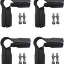4Pcs 3 Way L Tube Connector,Black 90 Degree Pipe Clamp,Fit for 1 Inch(25.4 mm) OD Steel Pipe,Chain Link Fence Clamps, Steel End Rail Clamps,Galvanized (Bolts/Nuts Included) forDIY Rack,ShelfandCart