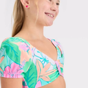 Cat & Jack girls' Tropical Print Swimsuit Top, Medium