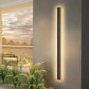 Aipsun Porch Wall Lights 59inch Long Strip Modern LED Outdoor Wall Light Fixture, 1 Pack Black Wall Mount Lighting Sconce Exterior Lights Wall Sconce 3000K for House Living Room Corridor
