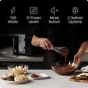 Chefman Countertop Microwave Oven 0.7 Cu. Ft., 700 Watts with 10 Power Levels, 6 Cooking Presets with One-Touch Express Cook, Eco Mode, Child Safety Lock, & Mute Button - Black