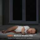 Kromapolis Blackout Window Privacy Film Total Light Blocking Room Darkening Window Covering, Removable Static Cling Frosted Glass Tint, Non-Adhesive, Black 35.4'' x 78.7'', 35.4In x 78.7In
