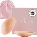 CAKES Body Grippy Non-Adhesive Silicone Nipple Covers for Women (NO STICKY ADHESIVE) - Reusable, Silicone (Circle) (Original, Honey)