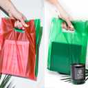 Choice Marts 200 Red & Green Merchandise Bags1.5Mil Thick 100 Red and 100 Green 9"x12" Glossy Suitable for Retail And Boutique With Handles
