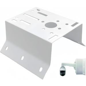 Column Pole Dome Mount Bracket Adapter,External Corner Wall Mount Iron Plate Vertical Bracket for PTZ CCTV Surveillance Camera Metal Holder