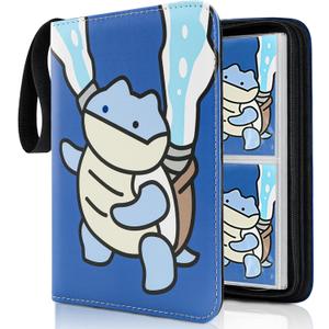 Collectible Trading Card Albums, 400 Card Holders with 50 Removable Sleeves, Portable 4 Pockets Collectible Trading Card Binder, PU Card Collection Binder for MTG, TCG, Sport Card, Game Cards