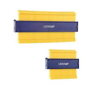 Lichamp Contour Gauge Profile Tool 5" 10" with Miter Saw Protractor Angle Finder 7", Super Gauge Shape and Outline Tool with Aluminum Miter Cut Protractor