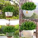 Lnoicy Artificial Greenery Plants Outdoor UV Resistant Fake Plants Boxwood Shrubs Grass,10 Bundles for Farmhouse Home Garden Office Patio Backyard Wedding and Indoor Outdoor Decoration