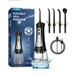 Froomer Water Flosser，Water Dental Forsser for Teeth Clean, 5Modes 4 Jet Tips,Rechargeable Portable Water Flossers for Teeth,300ML Tanks for Travel Friendly (Black)