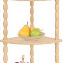 MaxSmeo Corner Bookshelf, 5Tier Corner Shelf Stand, Modern Corner Plant Shelves with Storage, for Bedroom, Bathroom, Kitchen, Living Room (Rustic Walnut)