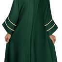 Muslim Abaya For Girls Islamic Prayer Abayas Dress with Hijab Ramadan Cardigan Kaftan Robe Dresses Dubai Outfits (5-6 Years, Dark Green)