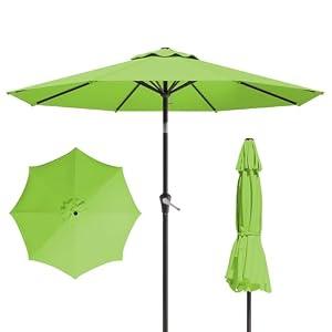 Tobeos 10FT Patio Umbrella, Outdoor Umbrella with Push Button Tilt and Crank, 8 Sturdy Ribs, UV Protection & Waterproof Market Umbrella for Pool, Backyard, Beach, Deck