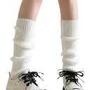 Leg Warmers for Women, Knit Boot Socks with Ruffle, Soft Acrylic Accessories for Cosplay, Dance, Winter Fashion