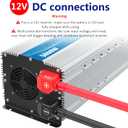 5000Watt Power Inverter ETL UL458 Listed Inverter 5000 W Converts 12V to 120 Vac with 40 Amps Hardwire Terminal and 4 AC Sockets Plus 30FT Wired Remote for Off Grid Solar System Truck RVs Emergency