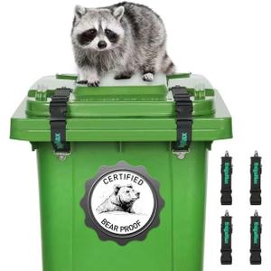 Trash Can Locks for Animals, Raccoon Bear Proof Trash Can Lock, Easy to Install, Long Lasting Strap Lid Garbage Can Lock for Out Door Garbage Can - 4PCS Trash Can Locks for Animals, Raccoon Bear Proof Trash Can Lock, Easy to Install, Long Lasting Strap Lid Garbage Can Lock for Out Door Garbage Can - 4PCS