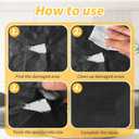 JuCheng 17x79inch Perforated Leather,Breathable Perforated Self-Adhesive Leather Repair Patch for Furniture, Couches, Car Seats, Office Chairs Faux Leather & Vinyl Repair Kit (Black)