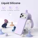 ORNARTO Compatible with iPhone 17 Pro Max Case 6.9", Slim Liquid Silicone 3 Layers Soft Gel Rubber Shockproof Protective Cover with Anti-Scratch Microfiber Lining-Pastel Lilac