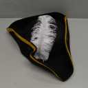 Ibeauti Pirate Hat for Women Men Colonial Tricorn Hat Halloween Pirate Costume Accessories (Black Feather)