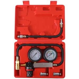 TU-21Cylinder Leak Down Tester Kit, Automotive Engine Compression Leakage Test Kit for Cars Trucks Motorcycles