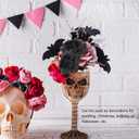 DOITOOL 50Pcs Black Roses Artificial Flowers, Stemless Artificial Rose Heads Fake Roses Heads for DIY Craft Wedding Halloween Party Home Decor