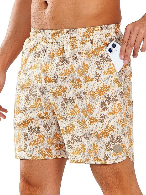 NORTHYARD Mens Swim Trunks 5" Beach Swim Shorts Quick Dry Bathing Suit with Mesh Liner Packable 2XL