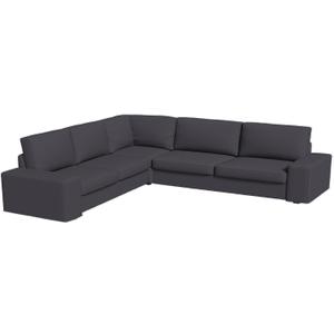 The Heavy and Durable Cotton Kivik Sectional 5 Seat Sofa Cover Replacement is Compatible with IKEA Kivik Corner 2 + 3 Five Seat Couch Slipcover. (Dark Gray 2+3)