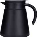 27oz Stainless Steel Thermal Coffee Carafe with Handle, Double Walled Vacuum Insulated Pot for Hot Water, Tea, Coffee, Heat Retention, 800ml (Black)