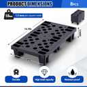 8 Pcs Plastic Pallets for Basement Storage Nestable Moisture Waterproof Lightweight Floor Pallets with Breathable Grid for Indoor Outdoor Supermarket Warehouse (19.6 x 11.8 x 3.9 Inch,Black)