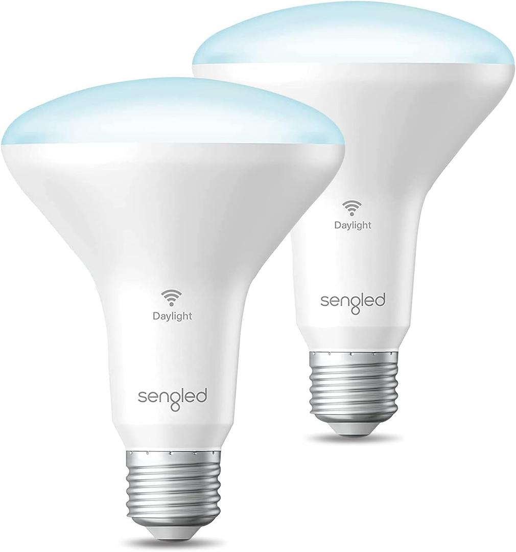 Sengled BR30 Smart Light Bulb, Updated FFS WiFi Led Flood Light Bulbs, Smart Bulbs That Works with Alexa, Google Assistant, E26 Daylight,60W Equivalent, 650LM, 2.4GHz WiFi Only, No Hub Required, 2Pack