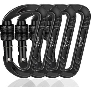 Heavy Duty Lightweight Locking Carabiner Clips D Ring for Camping Hiking Outdoor Gym etc, Carabiner with Lock Small Carabiners for Dog Leash & Harness