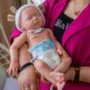 Realistic Newborn Baby Doll 19inch 6.5Lbs Platinum Liquid Full Solid Soft Silicone Reborn Babies Girl Lifelike Weighted Sleeping Doll Closed Eyes