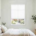 6 Pack Temporary Paper Blinds for Indoor Windows No Drill, 24" W x 59" H Light Filtering Adhesive Pleated Shades for Windows Cordless with 12 Clips, Room Darking Shades for Bedroom, White