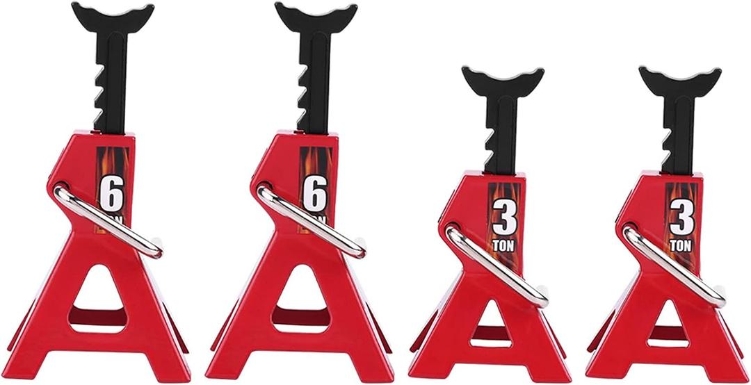 RC Car Stand, 6 Ton and 3 Ton Metal Simulation Jack Stand 1/10 RC Car Scale Jack Stand for D90 Axial Wraith SCX10