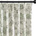 jinchan Pinch Pleated Curtains Blackout Floral Curtains for Bedroom Printed Flower Black Out Drapes, 84 Inches Long Curtain, Back Tab Sage Green Window Curtain Drapes with Hooks Set 2 Panels