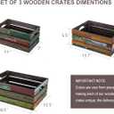 TIMRIS Set of 3 Rustic Distressed Wood Nesting Crates, Farmhouse Decorative Wooden Storage Boxes, Large Vintage Reclaimed Wood Baskets for Display (Random)